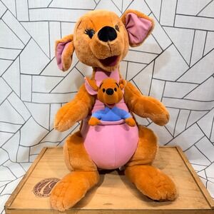 Disney Winnie the Pooh Kanga and Roo Plush Mattel Arcotoys Vintage Large 20 inch